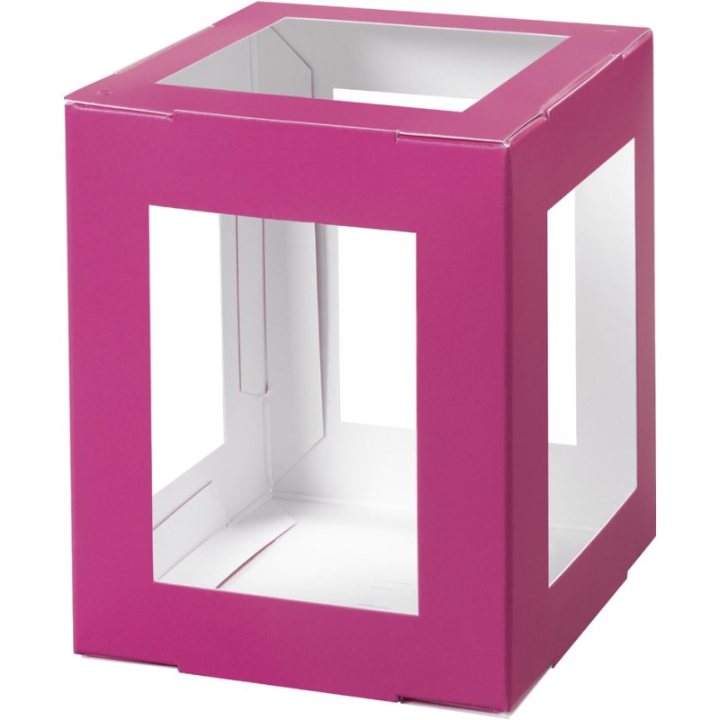 folia lampionvorm karton, 135×135×180 mm, wit, 5 stuks