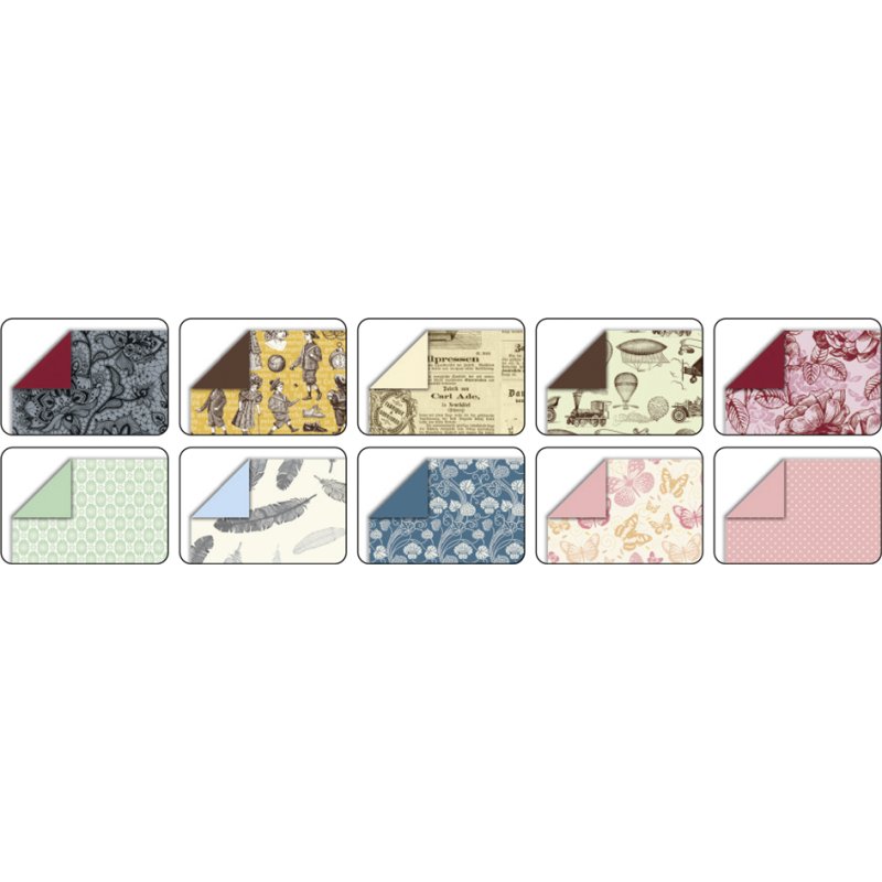 folia vouwpapiertjes Nostalgia, 150×150 mm, 50 stuks