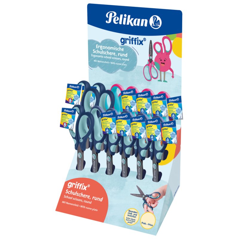 Pelikan griffix ciseaux scolaires, rond, 150 mm, 12 pièces
