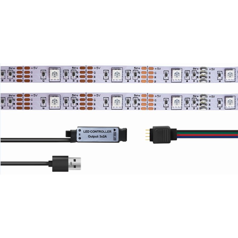 LogiLink Bande LED RGB avec télécommande, adhésive, 3 mètres