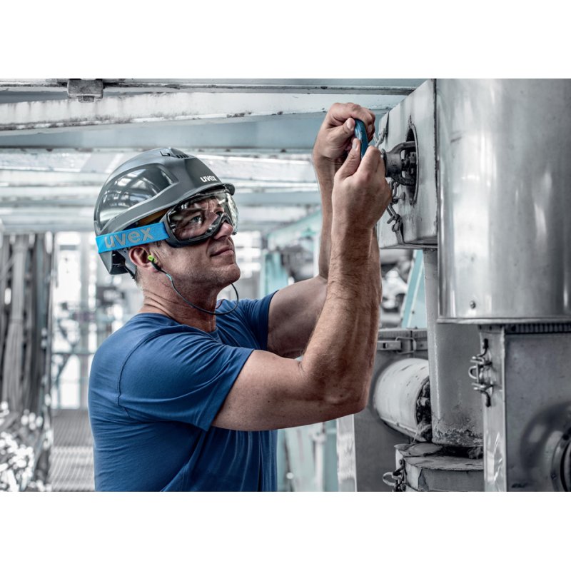 Uvex Megasonic lunettes de sécurité, verre clair, anthracite/bleu, UV400