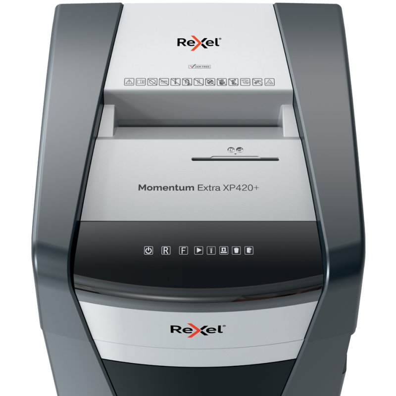 Rexel Momentum Extra XP420+, black/silver, shredder, P-4, 20 sheets, 60 litres