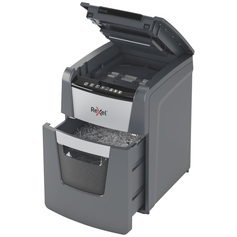 Rexel destructeur de papier Optimum AutoFeed+ 90X, noir/argent, 4×28 mm, 90 feuilles, P-4