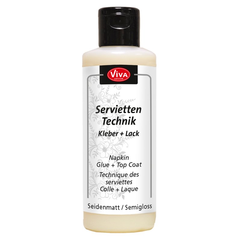 Viva Decor colle et vernis pour décoration de serviettes, transparent, base aqueuse, 82 ml