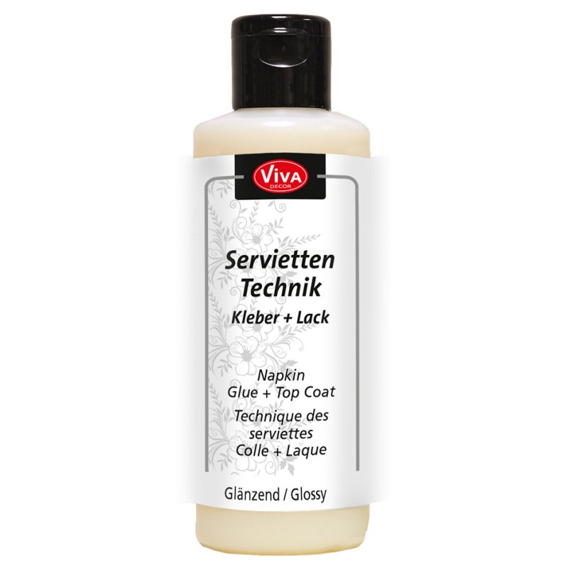 Viva Decor colle et vernis pour décoration de serviettes, transparent, base aqueuse, 82 ml