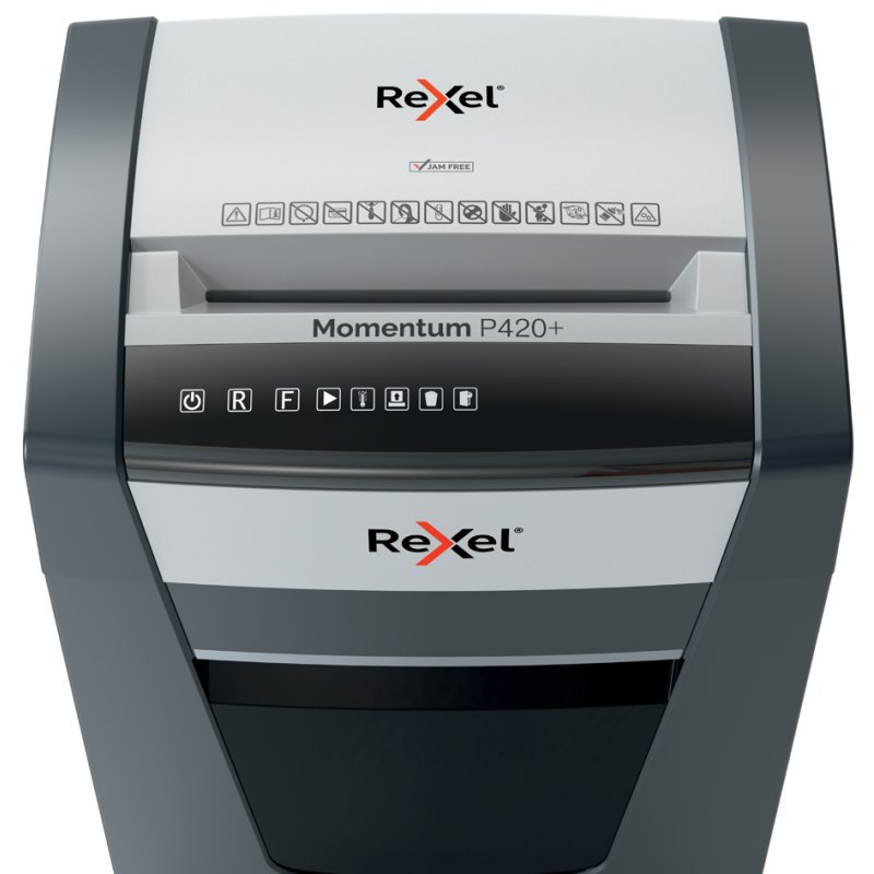Rexel papiervernietiger Momentum P420+, zwart/zilver, 20 vel, 30 liter