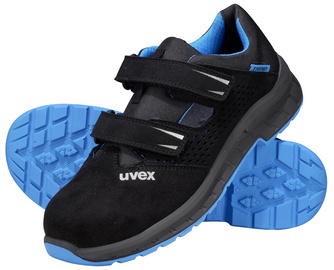 uvex 2 trend veiligheidsandalen S1P, zwart/blauw, maat 37