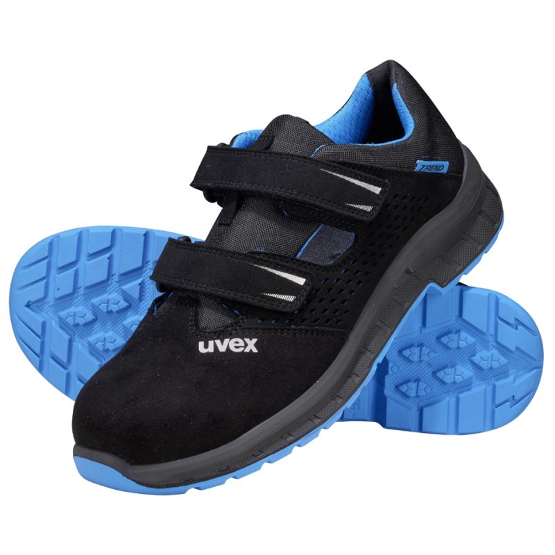 uvex 2 trend veiligheidsandalen S1P, zwart/blauw, maat 49