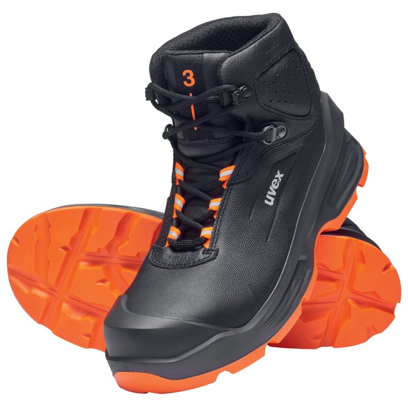 uvex 3 botte de sécurité, S3, noir/orange, taille 48