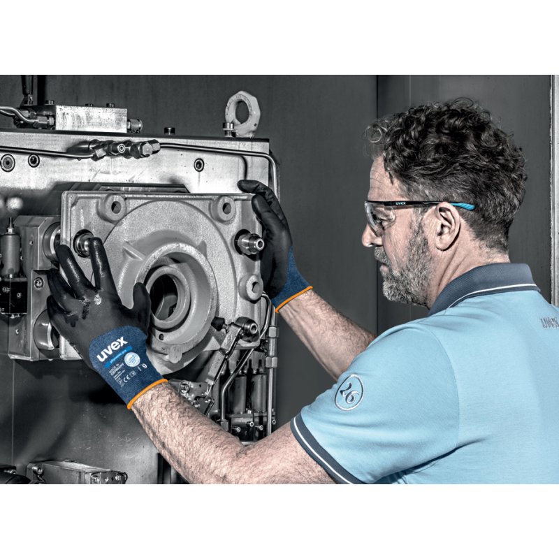 uvex gant de travail phynomic pro, bleu/anthracite, taille 9, 10 paires