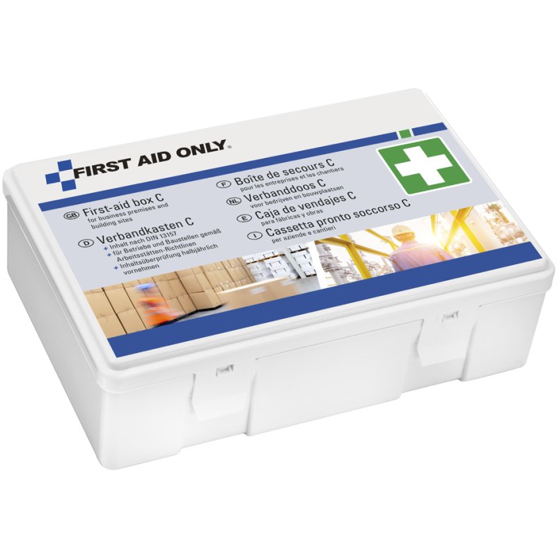 FIRST AID ONLY EHBO-verbanddoos C volgens NEN 13157, wit, kunststof, 257×170×81 mm