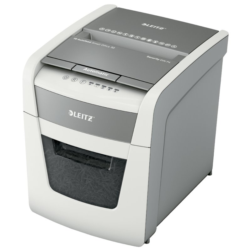 LEITZ papiervernietiger IQ Autofeed Small Office 50, P-4, wit, 50 vel