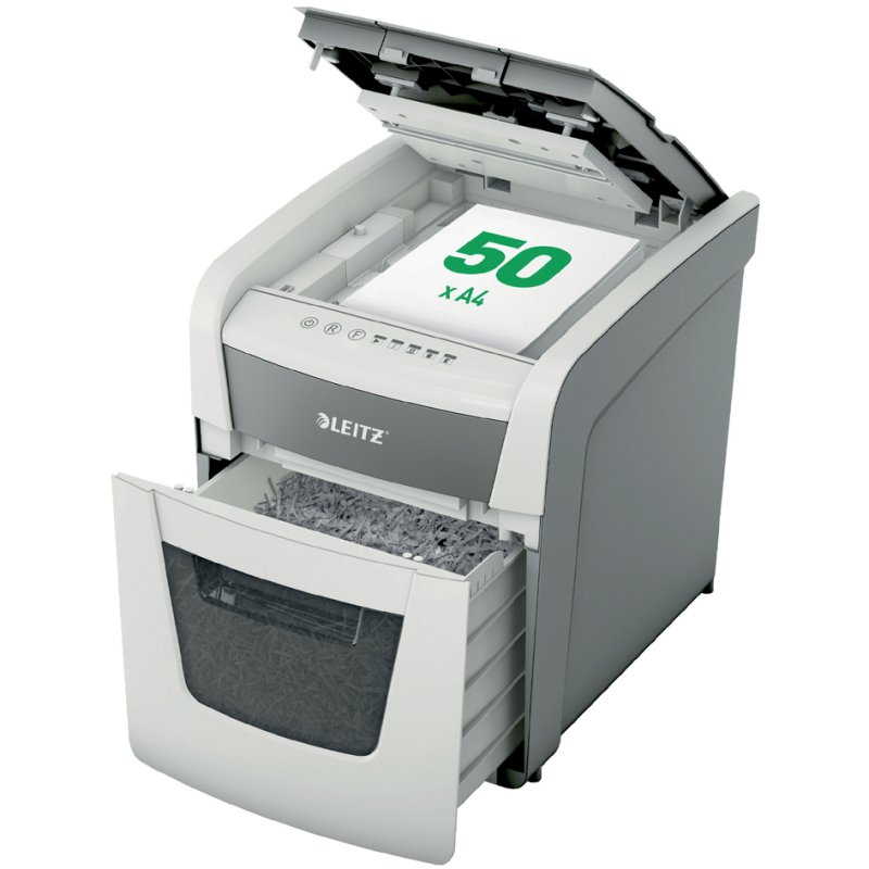 LEITZ papiervernietiger IQ Autofeed Small Office 50, P-4, wit, 50 vel