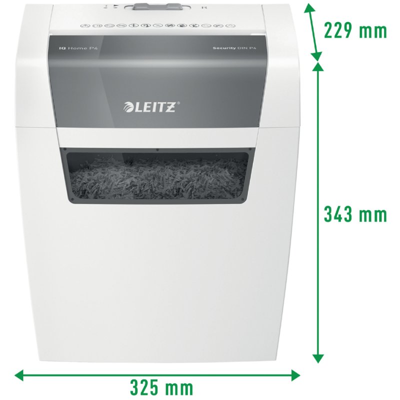 LEITZ papiervernietiger IQ Home P-4, 4×28 mm, wit