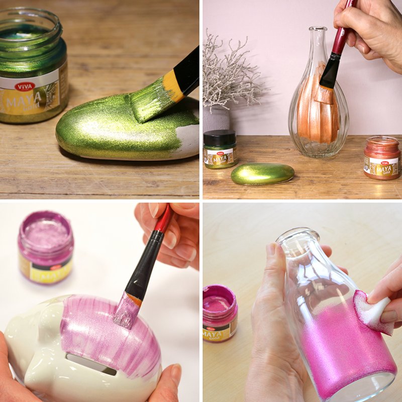 Viva Decor Maya Peinture effet or, violet, 45 ml