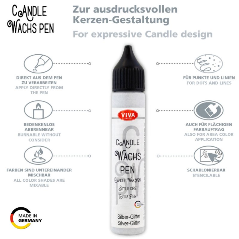 Viva Decor stylo cire pour bougie, vert, 28 ml