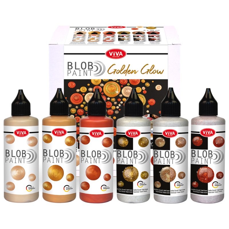 Viva Decor Blob ensemble de peinture 'Gouden Gloed', 6 pièces, 6 × 90 ml