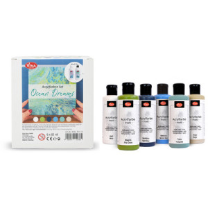 Viva Decor acrylverf set Ocean Dreams, 6-delig, waterbasis, 6×82 ml