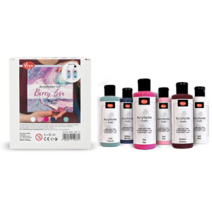 Viva Decor acrylverf set Berry Love, 6-delig, 6 × 82 ml