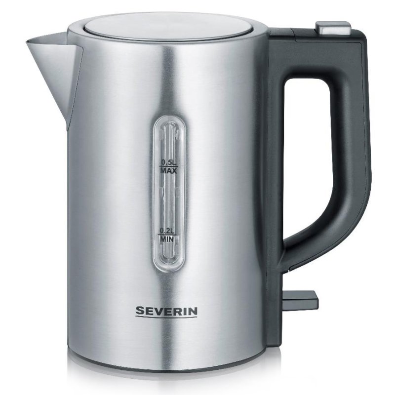 SEVERIN mini kettle WK 3647, stainless steel/black, 0.5 litres, 1100 W