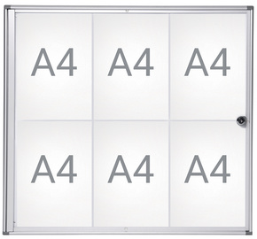 MAUL vitrinekast MAULextraslim, 12 × A4, aluminium