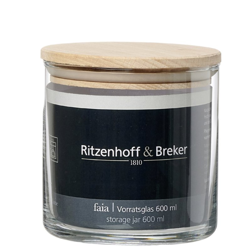 Ritzenhoff & Breker pot de stockage FAIA rond, 1,9 litre, verre, 3 pièces
