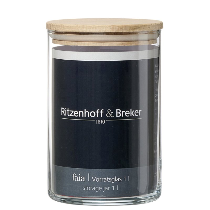 Ritzenhoff & Breker pot de stockage FAIA rond, 1,9 litre, verre, 3 pièces