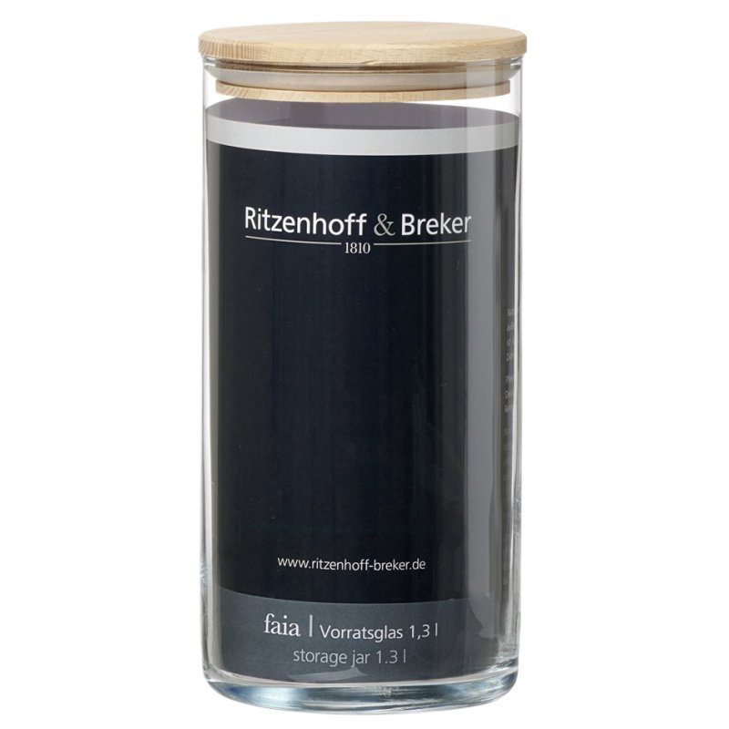 Ritzenhoff & Breker pot de stockage FAIA rond, 1,9 litre, verre, 3 pièces