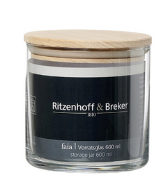 Ritzenhoff & Breker voorraadpot FAIA rond, 0,6 liter, glas, 3 stuks