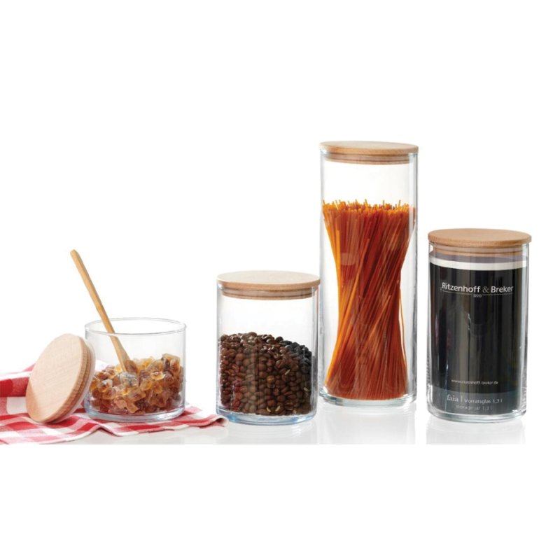 Ritzenhoff & Breker pot de stockage FAIA rond, 1,9 litre, verre, 3 pièces
