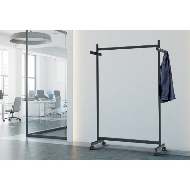 MAUL portant sur roulettes MAULsamba, noir, 115×51×173 cm, charge 40 kg