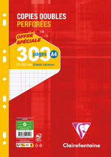 Clairefontaine geperforeerde schrijfblokken A4, geruit 5×5, 90g papier, 300 pagina's