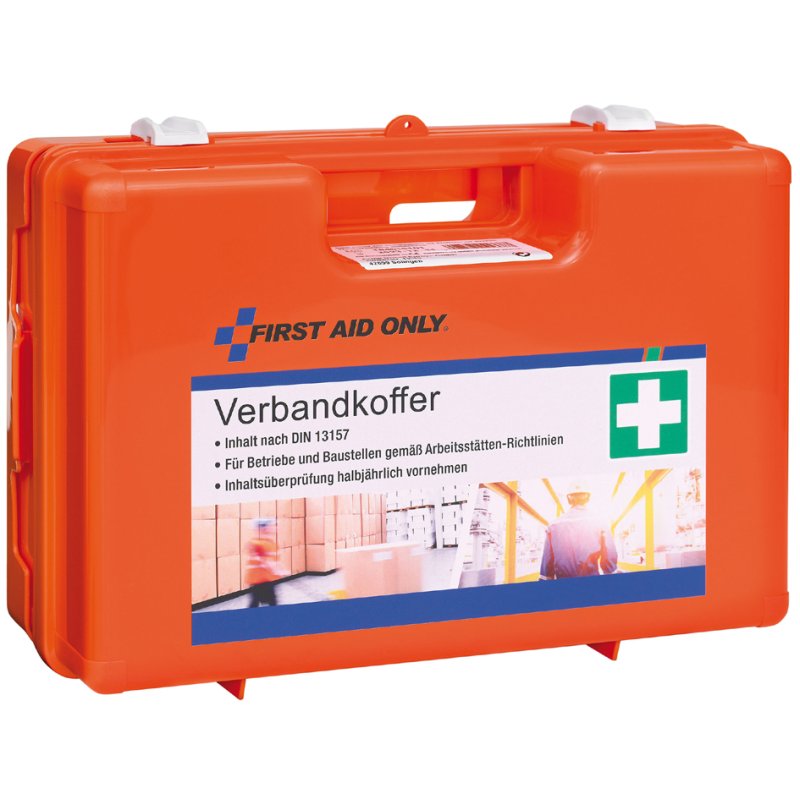 FIRST AID ONLY bedrijfsverbandkoffer Standard DIN 13157, oranje, 335×124×245 mm