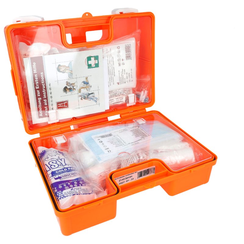FIRST AID ONLY bedrijfsverbandkoffer Standard DIN 13157, oranje, 335×124×245 mm