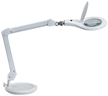 MAUL LED-loeplamp MAULmakro, standvoet, wit, 3 dioptrie
