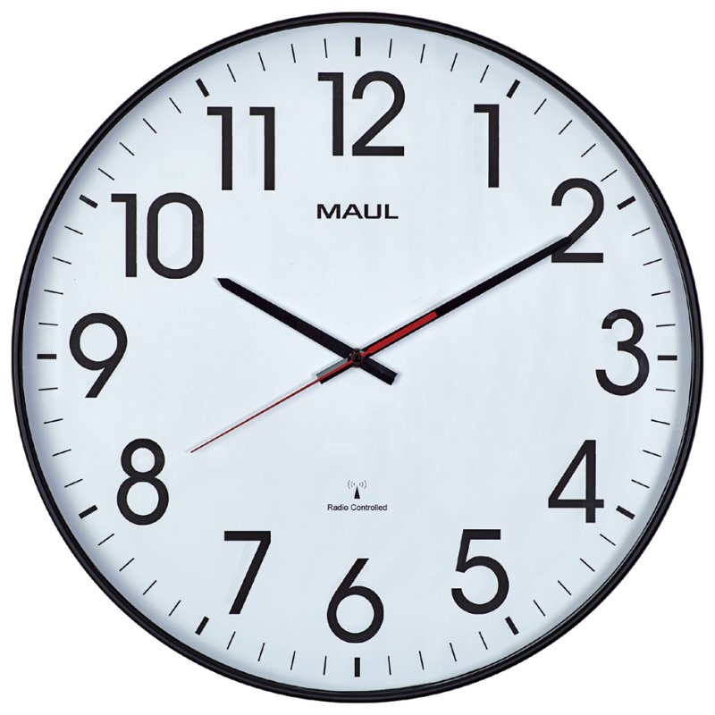 MAUL horloge mural radiopiloté MAULclimb, noir, 470 mm