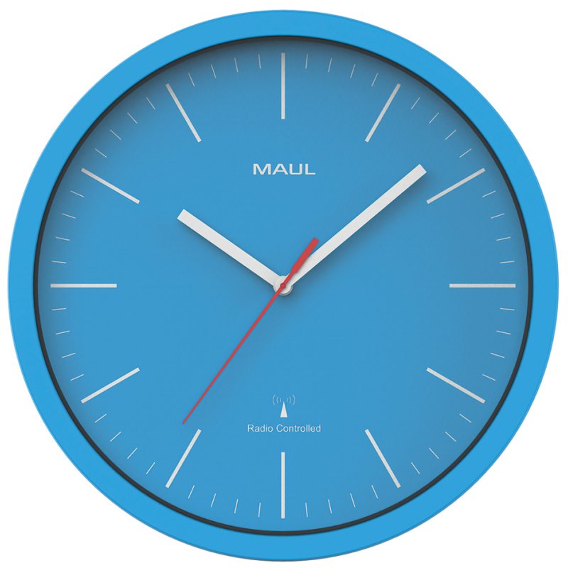 MAUL horloge mural radio-piloté MAULjump, bleu, diamètre 305 mm