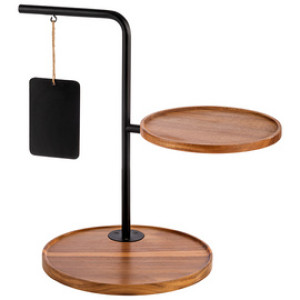 APS etagère IRON, zwart, 2-laags, hoogte 440 mm