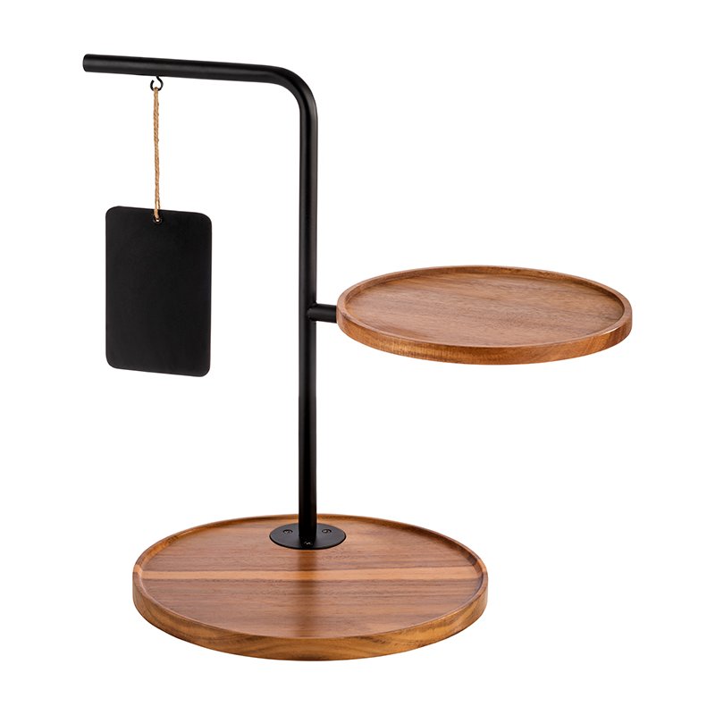APS etagère IRON, zwart, 2-laags, hoogte 440 mm