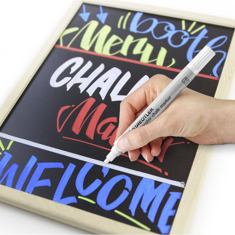 STAEDTLER Lumocolor chalk marker, white, 2.4 mm, round tip