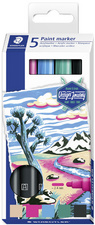 STAEDTLER Lumocolor acrylmarkers, permanent, ronde punt 2,4 mm, 5 stuks