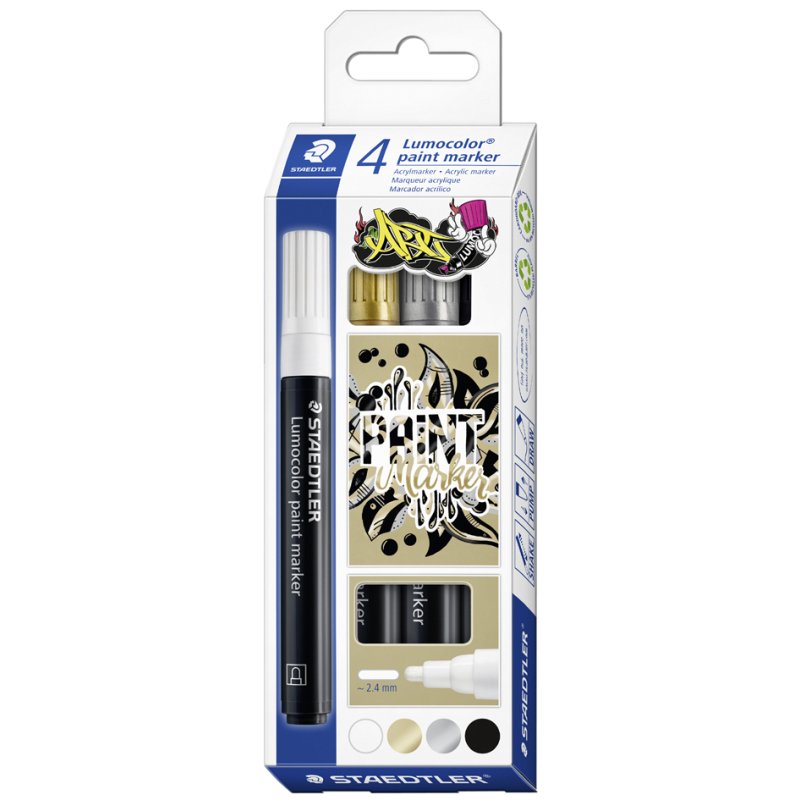 STAEDTLER Lumocolor marqueurs acryliques, encre permanente, 10 pièces, 2,4 mm