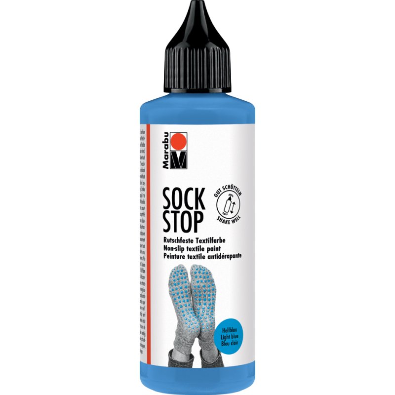 Marabu textielverf Sock Stop, rood, antislip, 90 ml