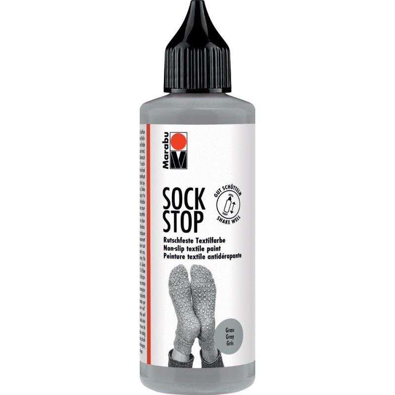 Marabu textielverf Sock Stop, rood, antislip, 90 ml