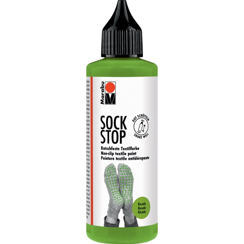 Marabu textielverf Sock Stop, rood, antislip, 90 ml