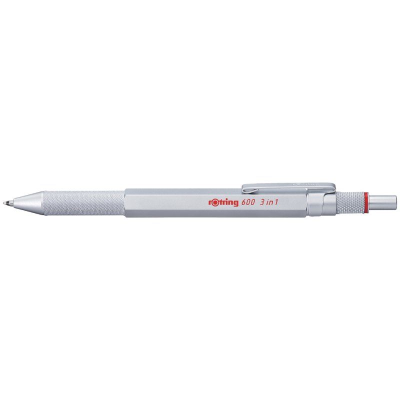 rotring Multipen 3 en 1, porte-mine et stylo bille, 0,5 mm, noir/rouge