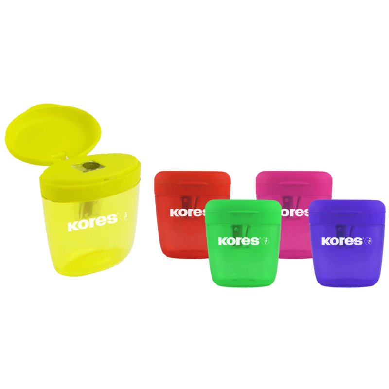 Kores pencil sharpener Deposito one, metal blade, various colours