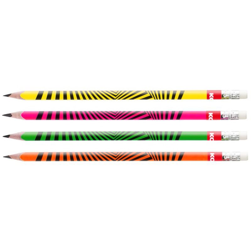 Kores crayons fluo, triangulaires, duretéHB, 12 pièces