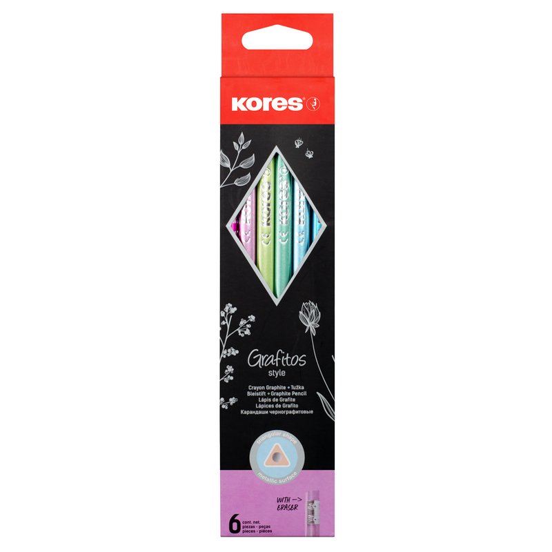 Kores Grafitos Style pencil, triangular, 6 pieces