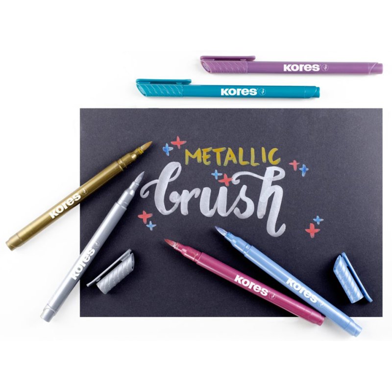 Kores Brush brush pen metallic, 6 pieces